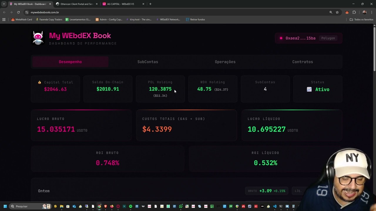 MyWEbdEX Book - O dashboard de Performance da AG Capital - WEbdEX