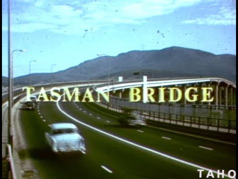 Cover image for Film - Tasman Bridge Construction - progress film on construction of the new Tasman bridge. Copyright Libraries Tasmania
