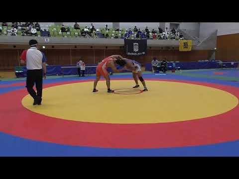 2020年内閣総理大臣杯全日本大学選手権【125kg級決勝】バグダウレット・アルメンタイ（赤＝山梨学院大）○［Ｔフォール419=10 0］●アビッド・ハルーン（日体大）