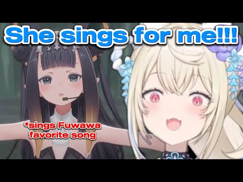 Fuwawa went fangirl mode after hearing Ina sings her favorite song