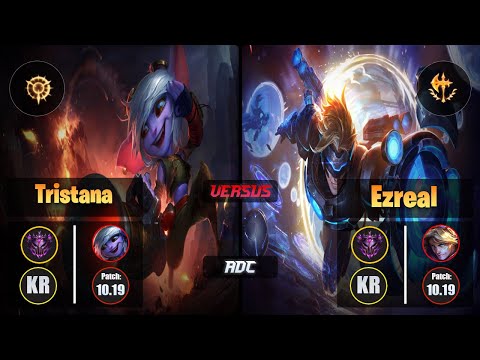 Master TRISTANA [Press the Attack] (ADC) VS  EZREAL - Master KR Patch 10.19