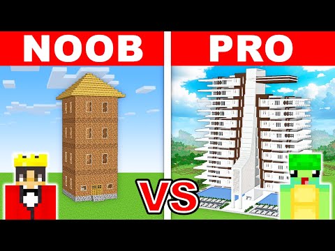 EPIC BUILD-OFF: NOOB vs PRO Skyscraper Showdown in Minecraft