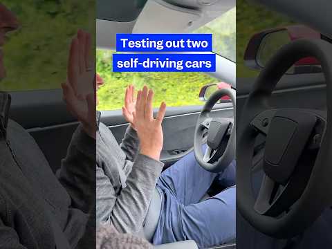 We tried two self-driving cars to find the differences between them. #tesla #waymo #fsd
