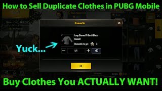How To Sell Duplicate Clothes for Silver - Buy Clothes You ACTUALLY WANT - PUBG Mobile