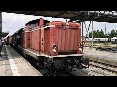 212 084 (V 100) mit Sonderzug: Rangieren, Motorstart und Ausfahrt