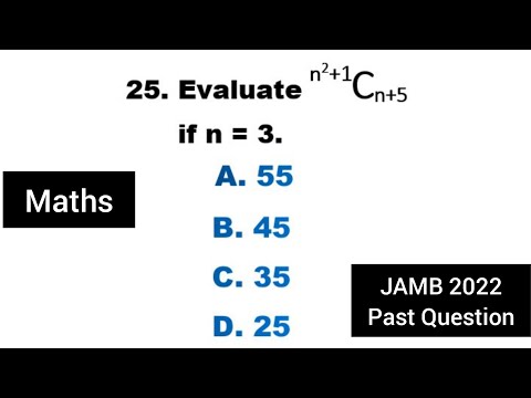 JAMB 2023:  (25) |Jamb Mathematics 2022 Past Questions | Complete Solution