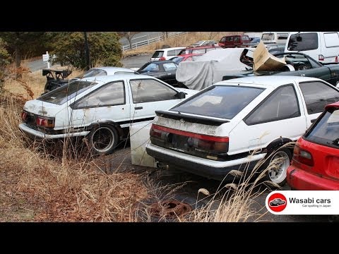 Two Toyota AE86's (Levin & Trueno) in a Junkyard