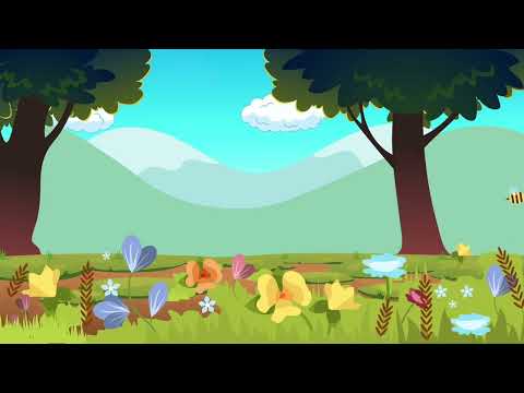 15. 🐝🎶 Bee Flowers Grass Forest Trees Nature | Kids Cartoon Background