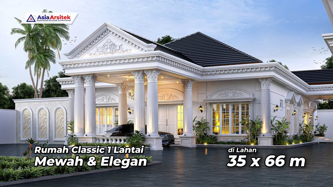 WOWW Desain Rumah Classic Mewah 1 Lantai