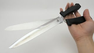 sharpest scissor made of "$1 kitchen knife" in the world (2018)