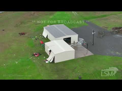 12-13-2022 De Berry, TX Tornado Moves Away Drone - Damage from the Air - Ground