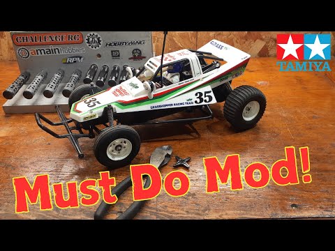 MUST DO MOD !!!  Tamiya Grasshopper Battery Tray Modification #tamiya #rccar #rccaraction #rc