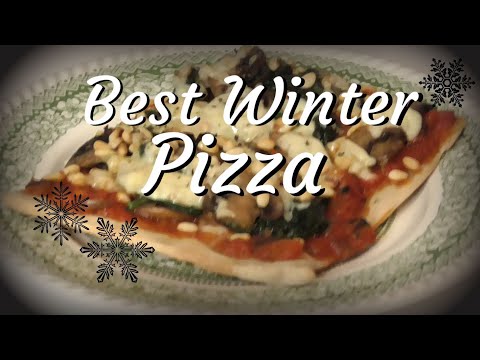 Winter Pizza with Mushrooms and Spinach