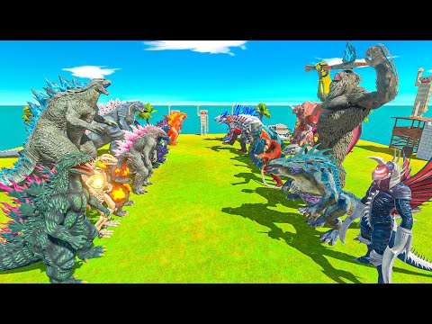 Team Godzilla 2014 vs Team King Kong - Animal Revolt Battle Simulator