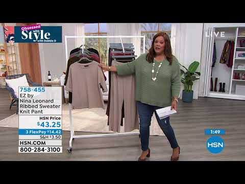 EZ by Nina Leonard Ribbed Sweater Knit PullOn Pant