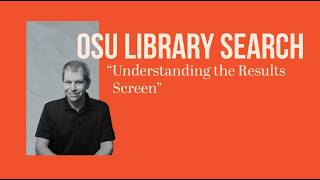 OSU Library Search: Understanding the Search Results Screen