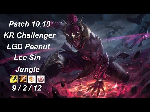 LGD Peanut - Lee Sin Jungle vs Nidalee - KR Challenger 720 LP - Patch 10.10