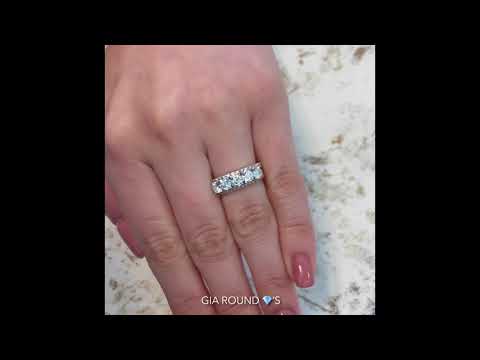 Floating Five Stone Round Diamond Two-Tone Band