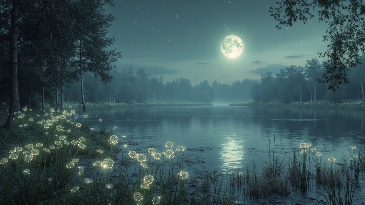 Moonlight Lake & Night Stars - Peaceful Nature Sounds for Sleep, Relax & Meditation