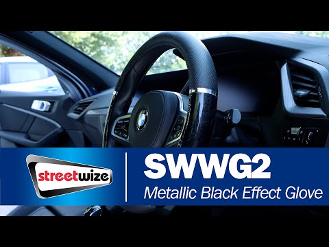 Streetwize Ultimate Steering Wheel Glove Metallic Black Effect - SWWG2