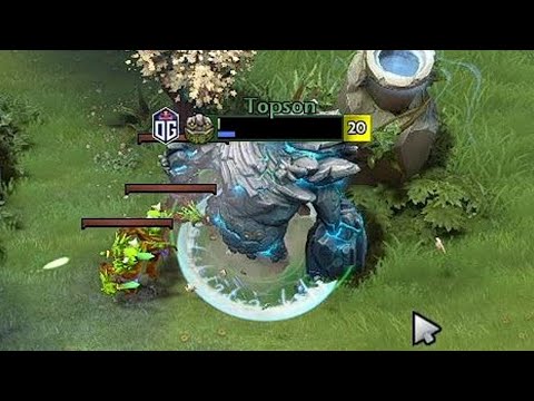 Topson's Rambo play: diving enemy base alone then surviving with 41HP