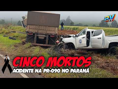 (( TRAGÉDIA NO PARANÁ )) CINCO MORTOS em GRAVE acidente na rodovia PR-090 em Ventania PR