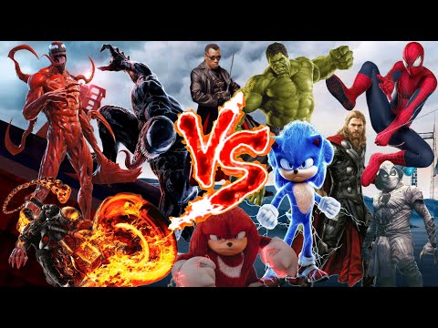 VENOM VS SONIC VS SPIDER-MAN, GHOSTRIDER CARNAGE HULK THOR BLADE - Epic Supercut Battle! 125K