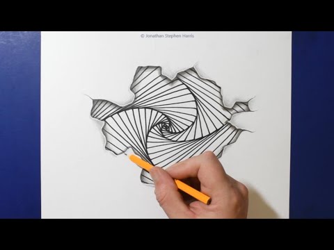 Spiral Drawing / Torn Paper / 3D Hole / Trick Art / Optical Illusion