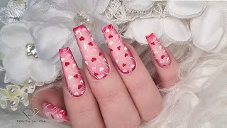 Frame ombre with gel polish, line work as thin as your brush can make. Enjoy this simple nail art