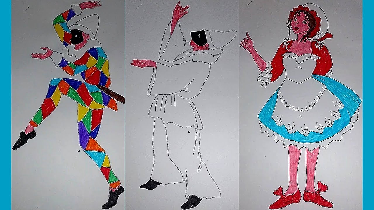 🎭 Colora con noi ARLECCHINO e altre maschere di Carnevale. Storia personaggi COMMEDIA dell'ARTE