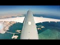 Take Off Doha Hamad International Airport Runway 34R Tail View From Qatar Airways Airbus A350 1000