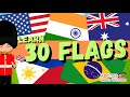 Learn Flags Of 30 Countries Fun Preschool Learning Video For Kids World Flags For Children