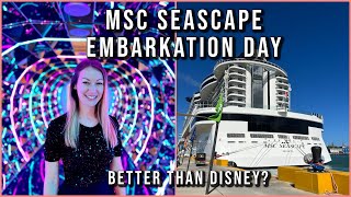 MSC Cruise Better than Disney? Embarkation Day on MSC Seascape 🚢 Cabin Tour, Review, Caribbean 2023