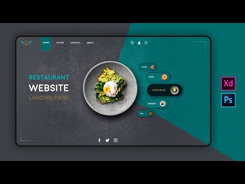 Landing Page Design In Adobe XD & Photoshop From Scratch ( Restaurant Website ) | #1: Design