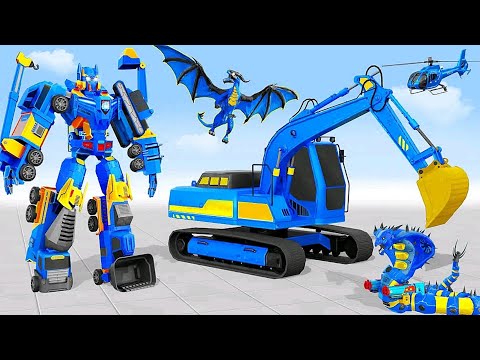 Snow Excavator Robot Deer Robot Car Game Battle Alien Attack | Android iOS Gameplay