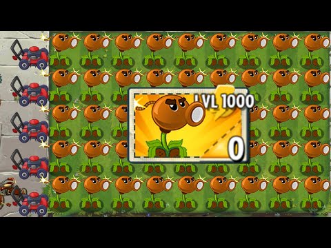 COCONUT CANNON Plant LEVEL 1000 Power-Up! vs All Final Boss in Plants vs Zombies 2 Mod