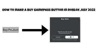 How to make a purchase product/gamepass button in roblox JULY 2022