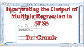 Interpreting Output for Multiple Regression in SPSS