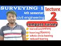 Surveying 1 Compass Survey Polytechnic Civil Engineering 6th Semester Bearing Meredian