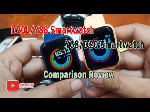 Y68/D20 Smartwatch (Macaron) VS D20L/Y88 Smartwatch