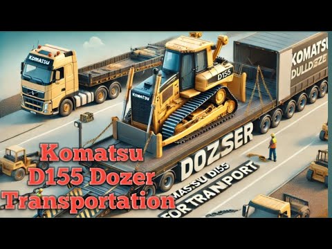 Komatsu D155 Dozer Loading on Trailer for Transportation | Heavy Equipment Hauling