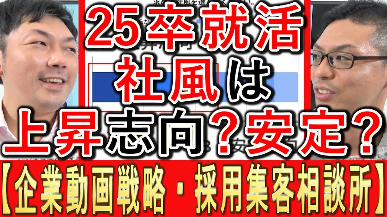 2025年卒の就活生が求める社風について、酒井大輔とサポーターのなべっちが話す動画のサムネイル