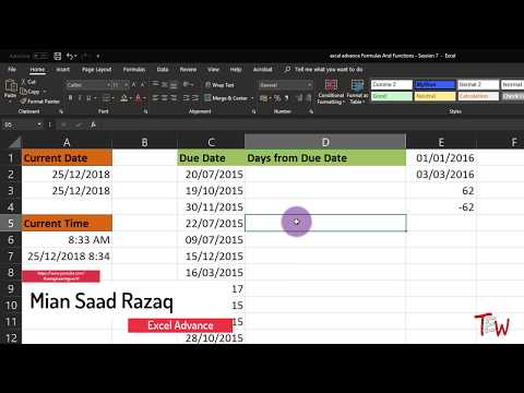 MS Excel TODAY Formula & NOW Function, Excel Date & Time Calculations Functions, Advanced Excel 2020 Video