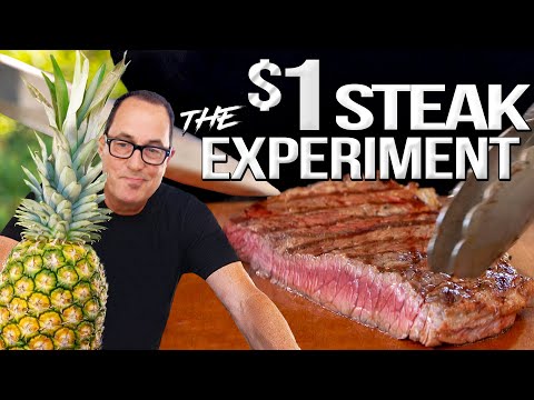 Can PINEAPPLE save a $1 steak? | SAM THE COOKING GUY 4K
