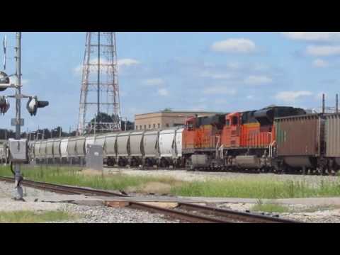 BNSF Coal Train Races CN Grain Train