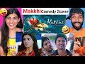 Makkhi (Eega) Temple Comedy Scene | Hindi Dubbed Makkhi Movie | Nani | Samantha | Sudeep | Reaction
