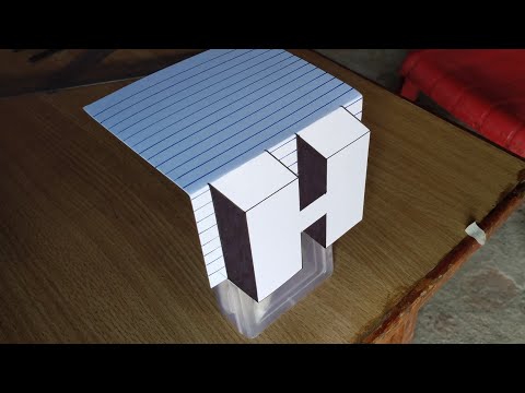 How To Draw 3D Floating Letter H - Trick Art on Paper
