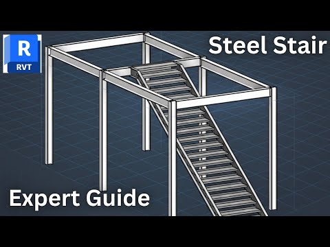 Revit Structure Tutorial | How to Create a Steel Stair Step by Step