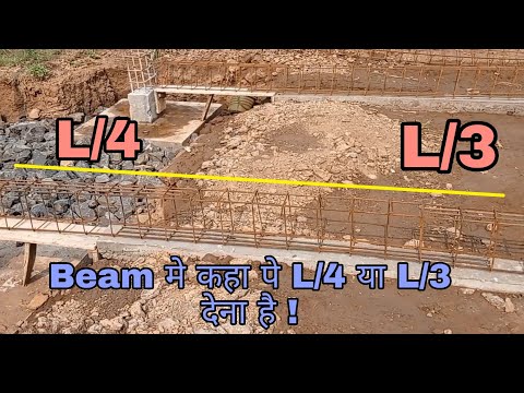 Where to place the top extra bar L/4 or L/3 in the beam?