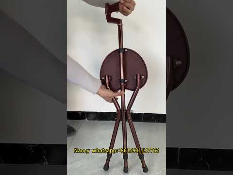 MCP Walking Stick with Seat for Seniors Walk & Rest Cane Stool Lightweight Aluminium, Tripad Base